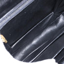 GUCCI Shoulder Bag Leather Black Gold Auth 153040-17