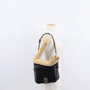 GUCCI Shoulder Bag Leather Black Gold Auth 153040-22