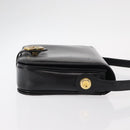 GUCCI Shoulder Bag Leather Black Gold Auth 153040-4
