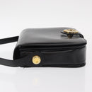 GUCCI Shoulder Bag Leather Black Gold Auth 153040-5