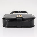 GUCCI Shoulder Bag Leather Black Gold Auth 153040-9