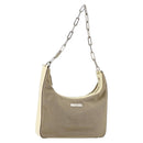 GUCCI Chain Shoulder Bag Canvas Beige Silver 001 3873 3754 Auth 153043-1