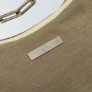 GUCCI Chain Shoulder Bag Canvas Beige Silver 001 3873 3754 Auth 153043-15