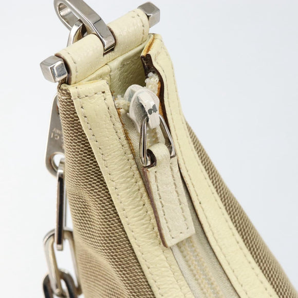GUCCI Chain Shoulder Bag Canvas Beige Silver 001 3873 3754 Auth 153043