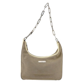 GUCCI Chain Shoulder Bag Canvas Beige Silver 001 3873 3754 Auth 153043 - 0