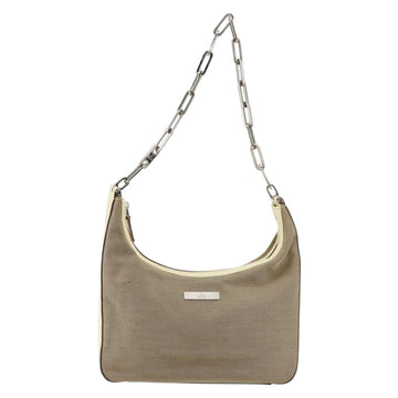 GUCCI Chain Shoulder Bag Canvas Beige Silver 001 3873 3754 Auth 153043 - 0