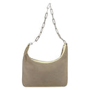 GUCCI Chain Shoulder Bag Canvas Beige Silver 001 3873 3754 Auth 153043-3
