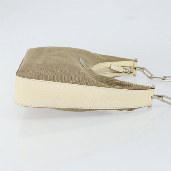 GUCCI Chain Shoulder Bag Canvas Beige Silver 001 3873 3754 Auth 153043