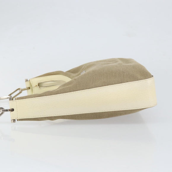 GUCCI Chain Shoulder Bag Canvas Beige Silver 001 3873 3754 Auth 153043