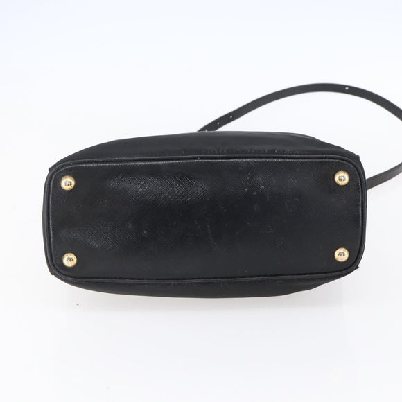 PRADA Hand Bag Nylon 2way Black Silver Auth 153044