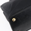 PRADA Hand Bag Nylon 2way Black Silver Auth 153044-10