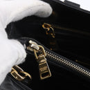 PRADA Hand Bag Nylon 2way Black Silver Auth 153044-19