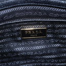 PRADA Hand Bag Nylon 2way Black Silver Auth 153044-20