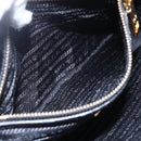 PRADA Hand Bag Nylon 2way Black Silver Auth 153044-24