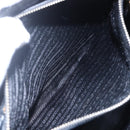 PRADA Hand Bag Nylon 2way Black Silver Auth 153044-25