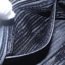 PRADA Hand Bag Nylon 2way Black Silver Auth 153044-26