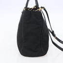 PRADA Hand Bag Nylon 2way Black Silver Auth 153044-3