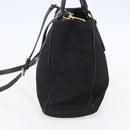 PRADA Hand Bag Nylon 2way Black Silver Auth 153044-4