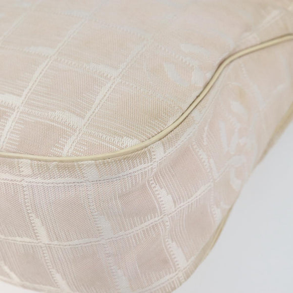 CHANEL New Travel Line Hand Bag Nylon Pink Gold CC Auth 153046