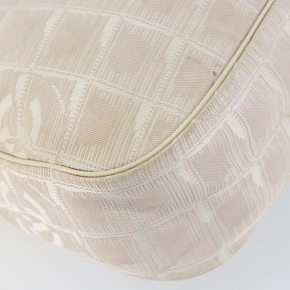 CHANEL New Travel Line Hand Bag Nylon Pink Gold CC Auth 153046