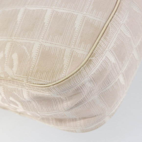 CHANEL New Travel Line Hand Bag Nylon Pink Gold CC Auth 153046