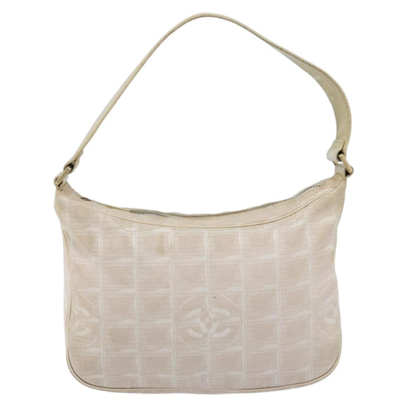 CHANEL New Travel Line Hand Bag Nylon Pink Gold CC Auth 153046