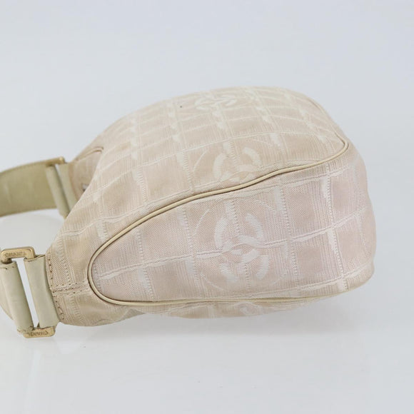 CHANEL New Travel Line Hand Bag Nylon Pink Gold CC Auth 153046