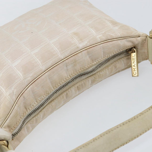 CHANEL New Travel Line Hand Bag Nylon Pink Gold CC Auth 153046