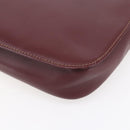 CARTIER Shoulder Bag Leather Bordeaux Gold Auth 153047-12
