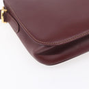 CARTIER Shoulder Bag Leather Bordeaux Gold Auth 153047-13