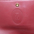 CARTIER Shoulder Bag Leather Bordeaux Gold Auth 153047-14