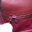 CARTIER Shoulder Bag Leather Bordeaux Gold Auth 153047-15