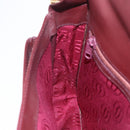 CARTIER Shoulder Bag Leather Bordeaux Gold Auth 153047-18
