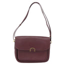 CARTIER Shoulder Bag Leather Bordeaux Gold Auth 153047-2