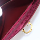 CARTIER Shoulder Bag Leather Bordeaux Gold Auth 153047-20