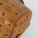 MCM Logogram Vicetos Boston Bag PVC Leather Brown Gold Auth 153049-10