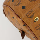 MCM Logogram Vicetos Boston Bag PVC Leather Brown Gold Auth 153049-11