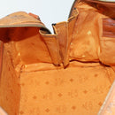 MCM Logogram Vicetos Boston Bag PVC Leather Brown Gold Auth 153049-17