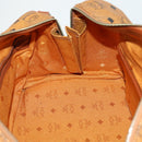 MCM Logogram Vicetos Boston Bag PVC Leather Brown Gold Auth 153049-18