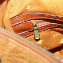 MCM Logogram Vicetos Boston Bag PVC Leather Brown Gold Auth 153049-19