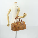 MCM Logogram Vicetos Boston Bag PVC Leather Brown Gold Auth 153049-22