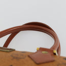 MCM Logogram Vicetos Boston Bag PVC Leather Brown Gold Auth 153049-8