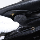 GUCCI Bamboo Tote Bag Leather Black Gold Auth 153050-12