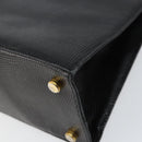 Salvatore Ferragamo Vala Hand Bag Leather Black Gold Auth 153051-12