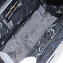 Salvatore Ferragamo Vala Hand Bag Leather Black Gold Auth 153051-16