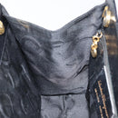Salvatore Ferragamo Vala Hand Bag Leather Black Gold Auth 153051-18