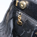 Salvatore Ferragamo Vala Hand Bag Leather Black Gold Auth 153051-19