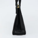 Salvatore Ferragamo Vala Hand Bag Leather Black Gold Auth 153051-4