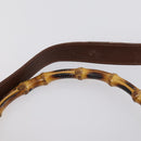 GUCCI Bamboo Hand Bag Leather 2way Brown Gold 001 1577 3754 Auth 153052-10