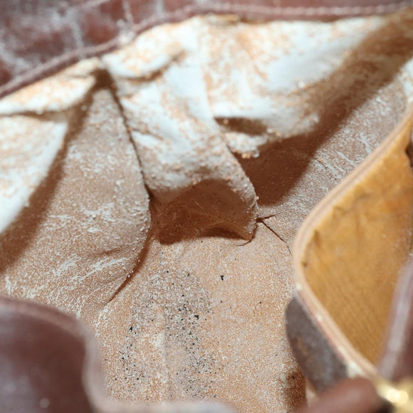 GUCCI Bamboo Hand Bag Leather 2way Brown Gold 001 1577 3754 Auth 153052